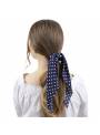 Chouchou cheveux foulard pois bleu