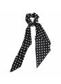 Chouchou cheveux foulard pois noir