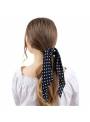 Chouchou cheveux foulard pois noir