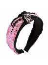 Serre-tête orné de sequins rose