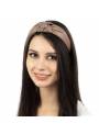 Serre-tête simili cuir turban taupe