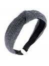Serre-tête turban côtelé gris foncé