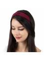 Serre-tête turban côtelé bordeaux