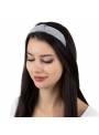 Serre-tête turban côtelé gris clair
