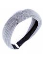 Serre-tête turban côtelé gris clair