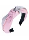 Serre-tête bicolore chaîne rose et gris