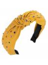 Serre-tête croisé clous colorés jaune
