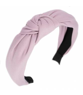 Serre-tête turban uni tissu rose