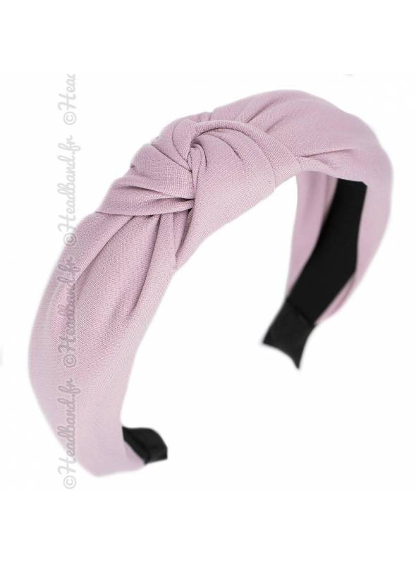 Serre-tête turban uni tissu rose