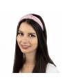 Serre-tête turban uni tissu rose