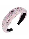 Serre-tête rétro motif rosier rose