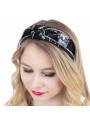 Serre-tête turban sequins noir et argenté