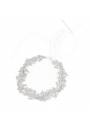 Headband mariage strass feuilles ruban argenté