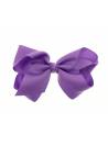 Grande barrette noeud 11 cm mauve