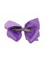 Grande barrette noeud 11 cm mauve