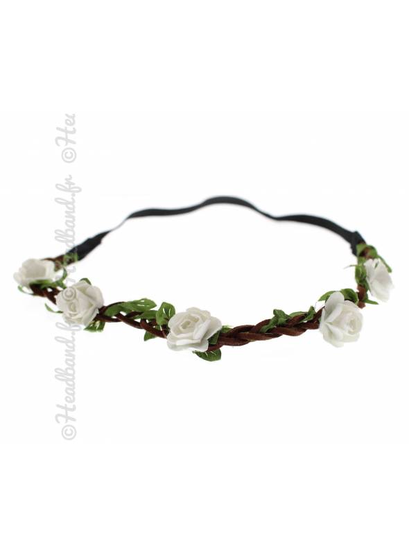 Headband bohème fleur blanc