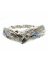 Bandeau turban ethnique beige bleu