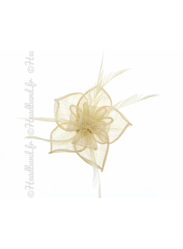 Bibi cheveux rosette en sisal crème