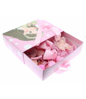 Boîte cadeau 18 accessoires cheveux fille rose