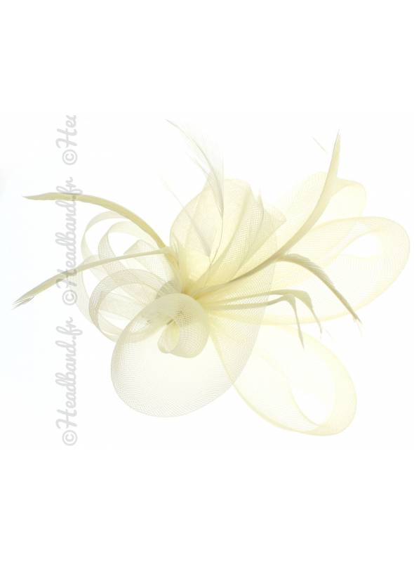 Coiffe élégante mariage tulle ivoire