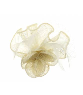 Bibi mariage fleur voilette beige