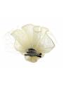 Pince cérémonie fleur sinamay voilette beige