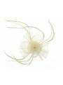 Mini chapeau tulle ivoire porté