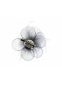 Coiffe en tulle barrette perles noire