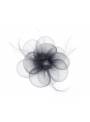 Coiffe en tulle barrette perles noire