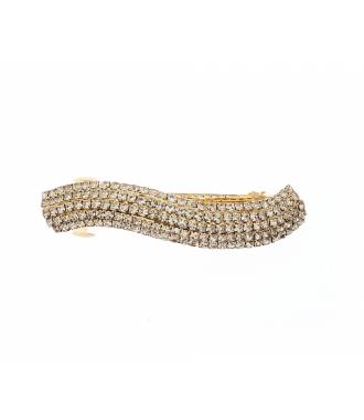 Pince cheveux clip strass doré