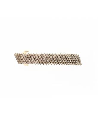 Pince cheveux strass rectangle doré