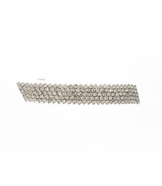 Pince cheveux strass rectangle argenté