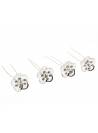 Pic cheveux argenté fleurs strass x 4