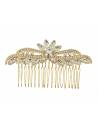 Peigne mariage rivière de strass doré Liliana