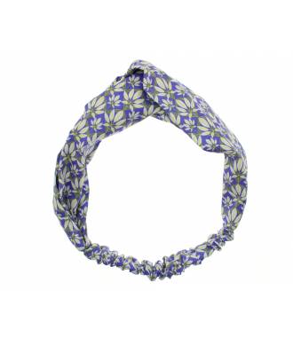 Bandeau cheveux croisé feuilles violet