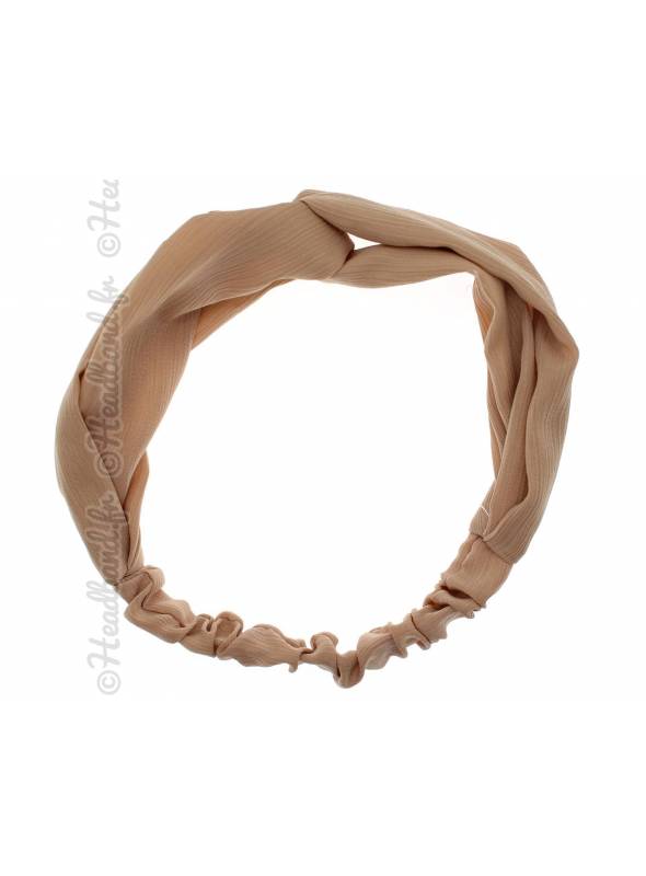 Bandeau cheveux uni satiné rose