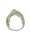 Bandeau cheveux croisé fleur vert