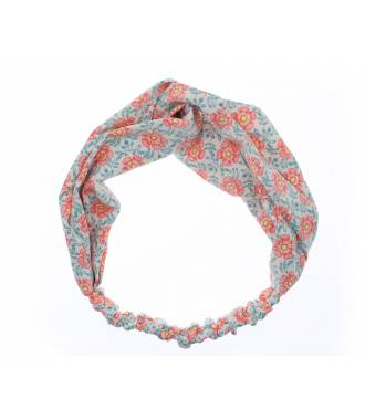 Bandeau cheveux croisé fleur rouge