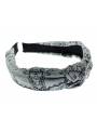 Serre-tête turban imprimé bandana gris