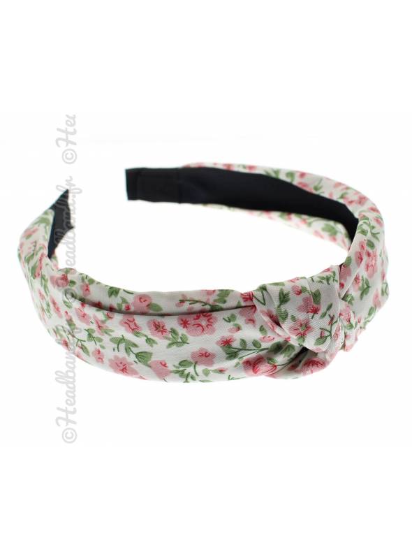 Serre-tête femme motif fleur rose