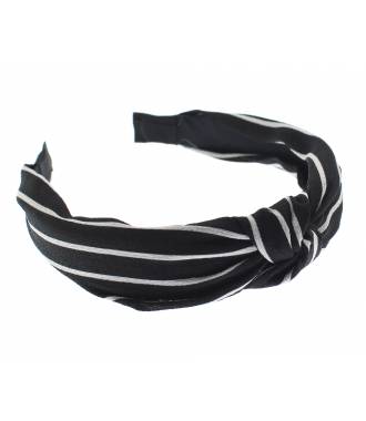 Serre-tête turban rayures blanc et noir