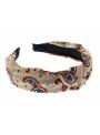 Serre-tête croisé motifs paisley taupe