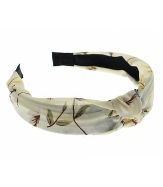 Serre-tête turban romantique beige