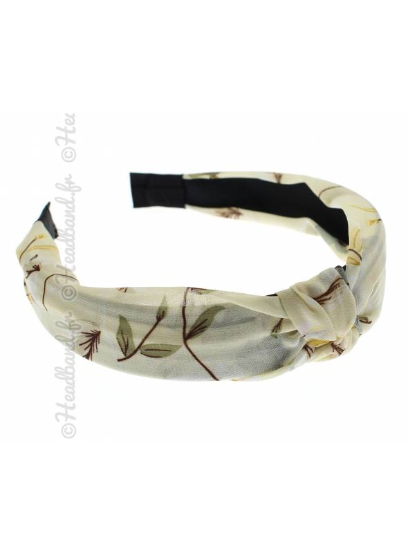 Serre-tête turban romantique beige