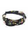 Serre-tête rétro motif fleur noir