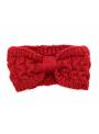 Bandeau hiver maille noeud rouge