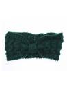 Bandeau hiver maille noeud vert