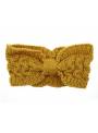 Bandeau hiver maille noeud jaune