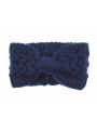 Bandeau hiver maille noeud bleu