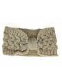 Bandeau hiver maille noeud beige